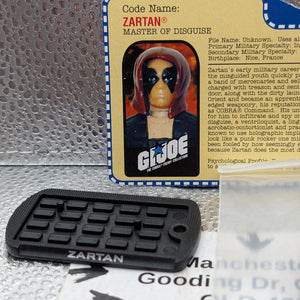 GI JOE~ 2001 ZARTAN ~ SPY EXCELLENT~ 100% complete & CARD 2000 FRENLY BRICKS - Open 7 Days