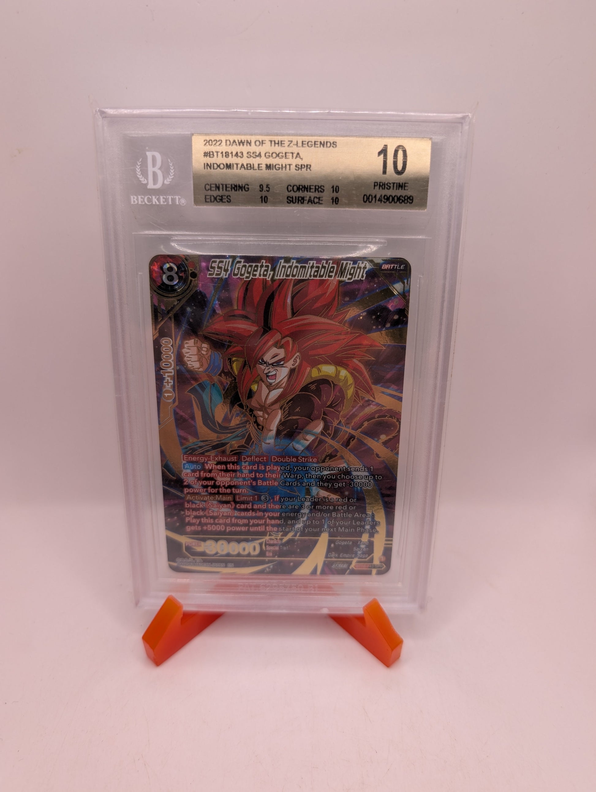 Dragonball Super BT 18-143 SS4 Gogeta, Indomitable Might SPR - BGS 10 FRENLY BRICKS - Open 7 Days