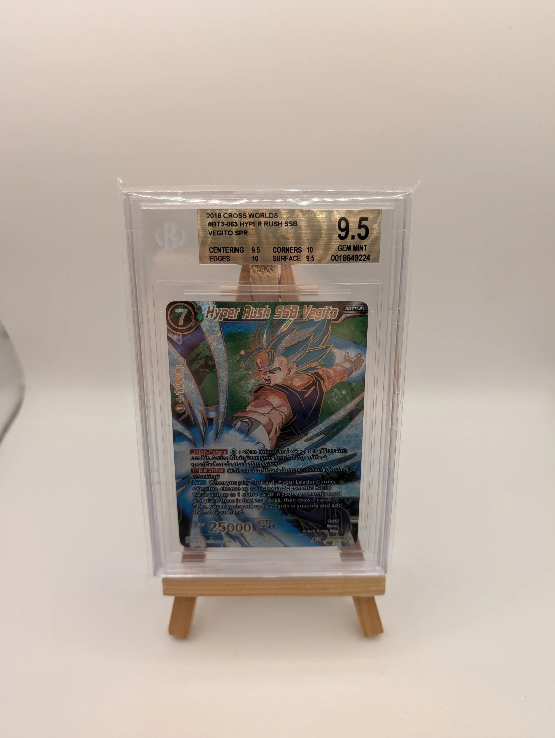 2018 Dragon Ball S Hyper Rush SSB Vegito S.3 Cross Worlds-SPR BT3-063 BGS 9.5 FRENLY BRICKS - Open 7 Days