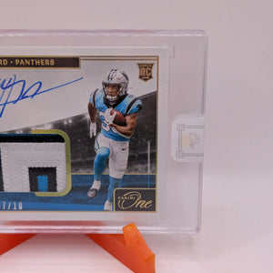 2021 Panini One - Rookie Patch Auto (On Card) Chuba Hubbard Gold /10 Rookie FRENLY BRICKS - Open 7 Days