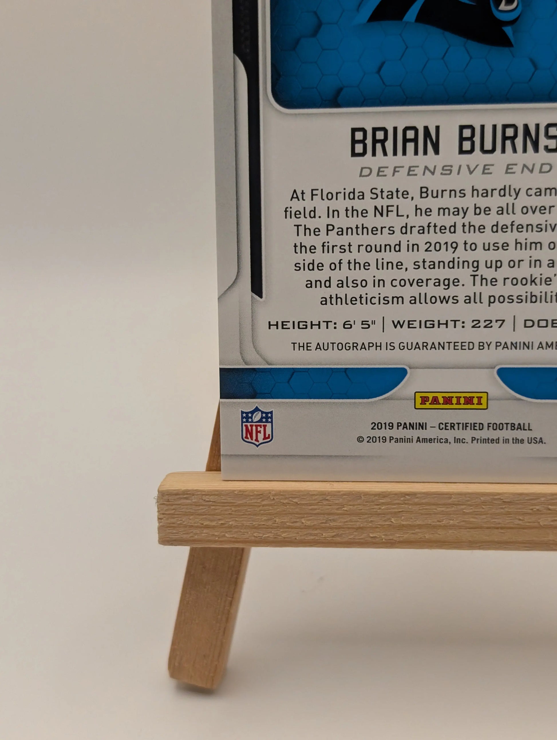 2019 Panini Certified Brian Burns Auto #/25 Rookie Autograph RC #139 Red FRENLY BRICKS - Open 7 Days