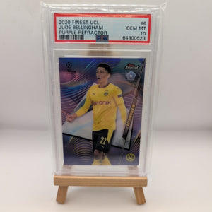 Jude Bellingham 2020 Topps Finest Rookie Card *PURPLE REFRACTOR* /250 PSA 10 FRENLY BRICKS - Open 7 Days
