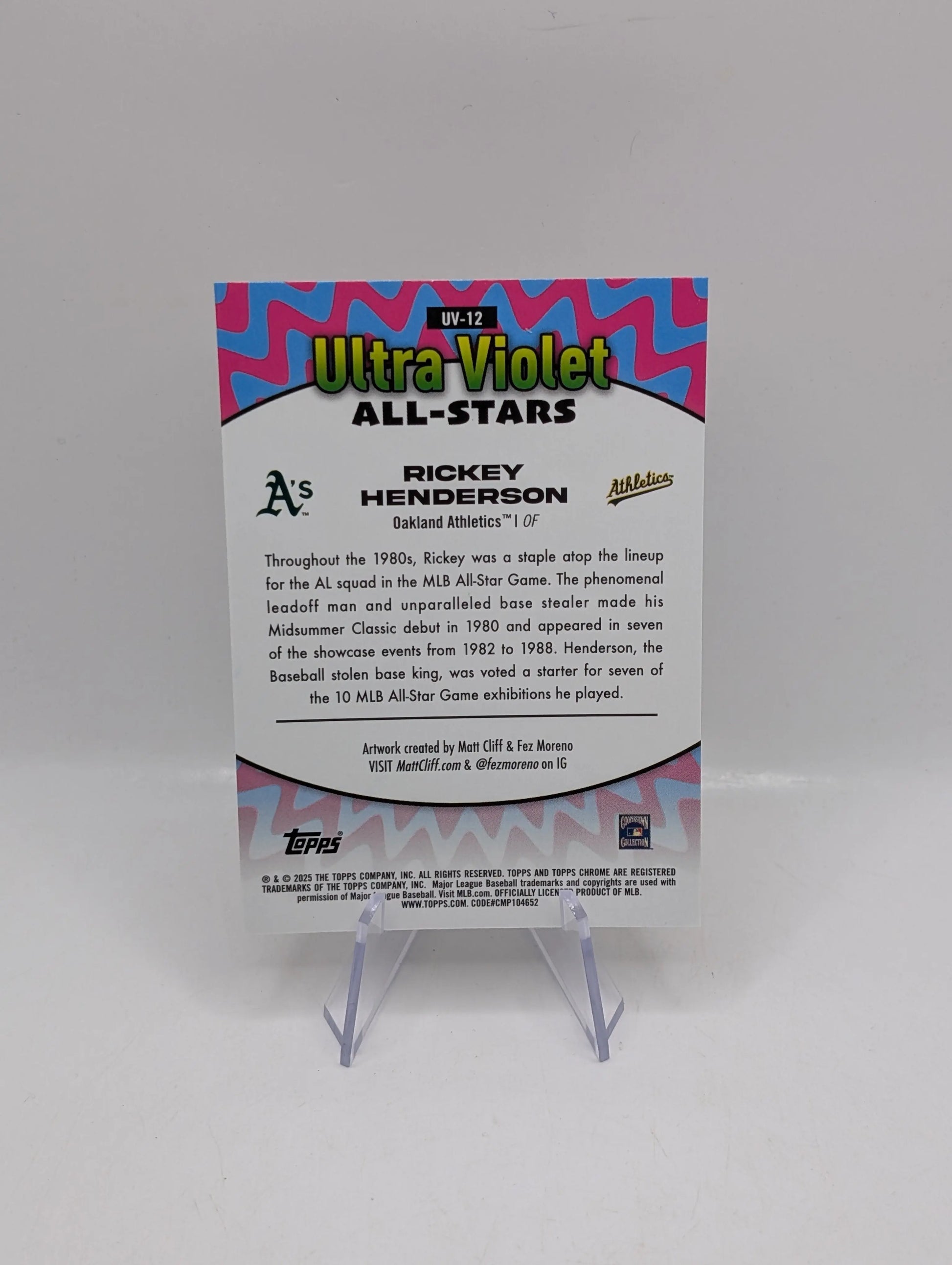 2025 Topps Chrome - Rickey Henderson (#UV-12) Ultraviolet All-Stars FRENLY BRICKS - Open 7 Days