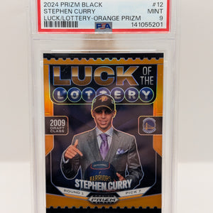 2024-25 Panini Prizm Black Stephen Curry Luck Of The Lottery Orange /49 BGS PSA 9 FRENLY BRICKS - Open 7 Days