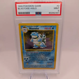 Blastoise Base Set Pokemon 1999 Unlimited Holo 2/102 PSA 9 FRENLY BRICKS - Open 7 Days