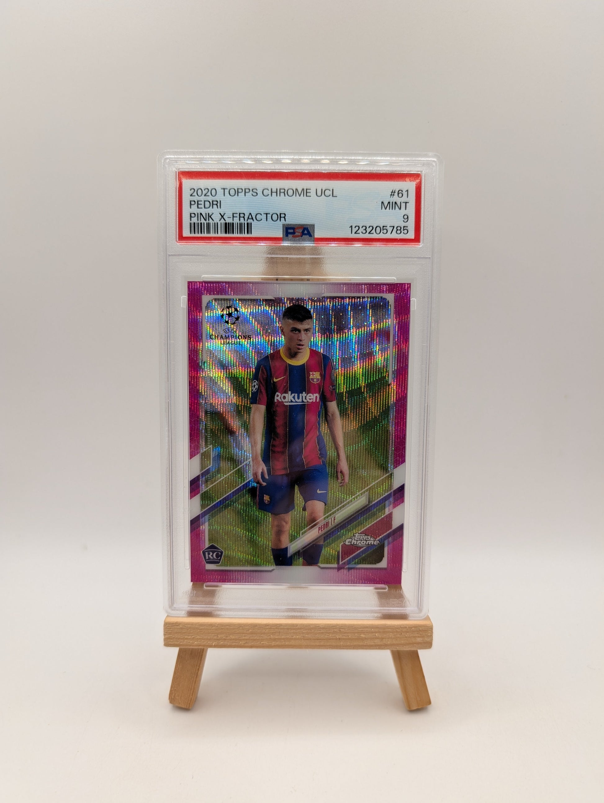 2020 Topps Chrom UCL Pedri Pink Wave Refractor #61 PSA 9 Mint RC FRENLY BRICKS - Open 7 Days