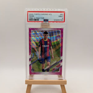 2020 Topps Chrom UCL Pedri Pink Wave Refractor #61 PSA 9 Mint RC FRENLY BRICKS - Open 7 Days