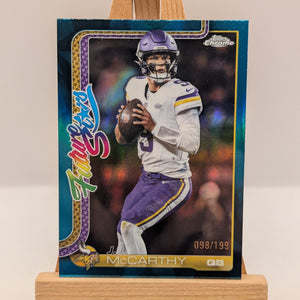 2025 Topps Chrome Football JJ J.J. McCarthy FS-18 Future Stars Refractor /199 FRENLY BRICKS - Open 7 Days