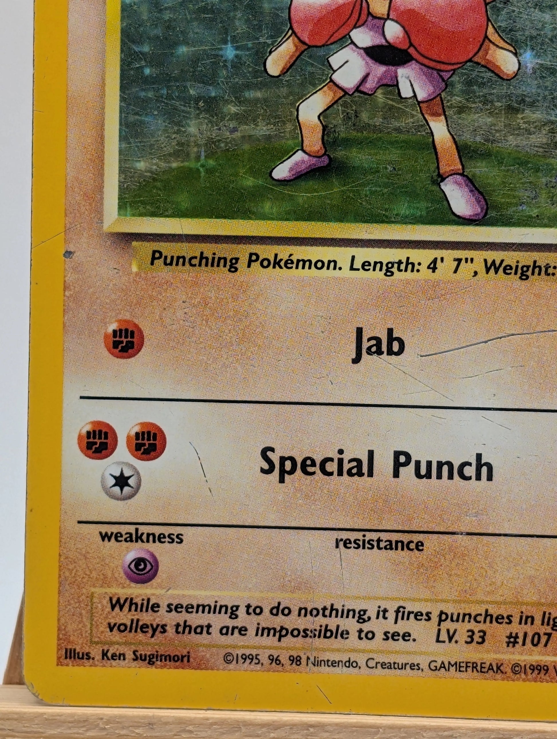 Pokémon TCG Hitmonchan Base Set 7/102 Holo Unlimited Holo Rare HP FRENLY BRICKS - Open 7 Days