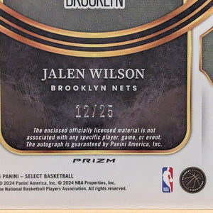 2023-24 Panini Select Jalen Wilson RC Auto RPA /25 Tie-Dye Parallel RJ-WIL FRENLY BRICKS - Open 7 Days
