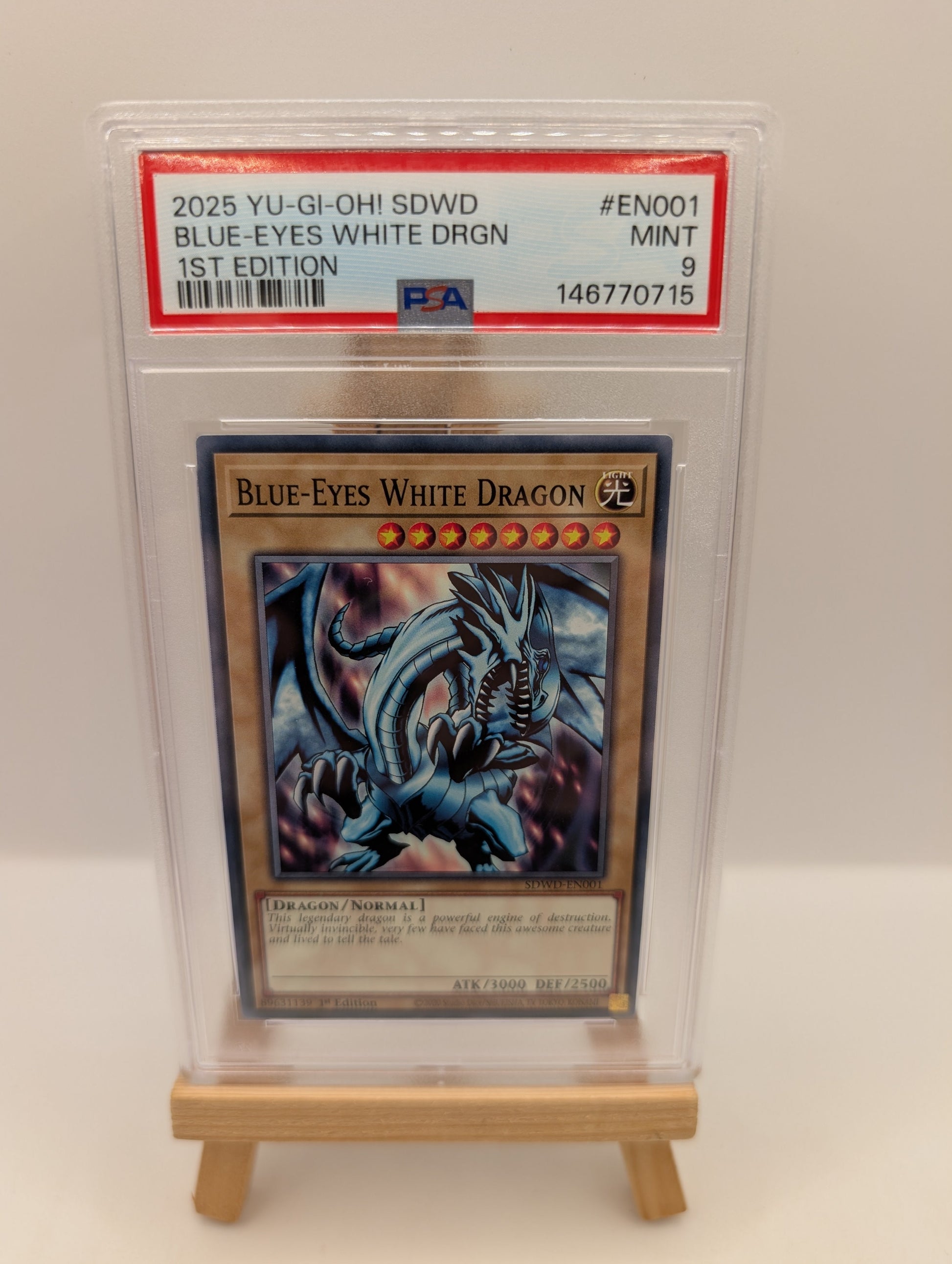 BLUE-EYES WHITE DRAGON #EN001 SDWD PSA 9 pop1 FRENLY BRICKS - Open 7 Days