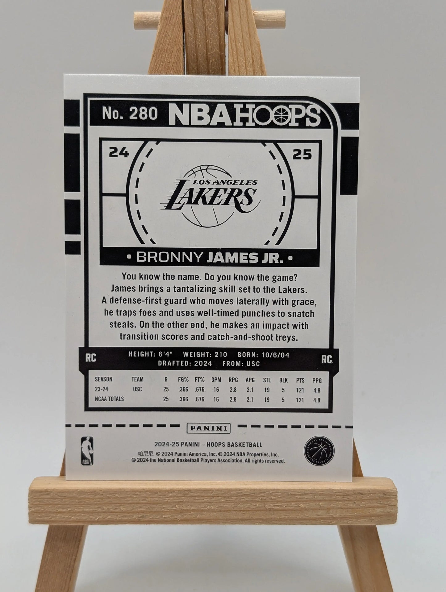 2024-25 BRONNY JAMES JR /99 PANINI HOOPS ROOKIE RC #280 FRENLY BRICKS - Open 7 Days