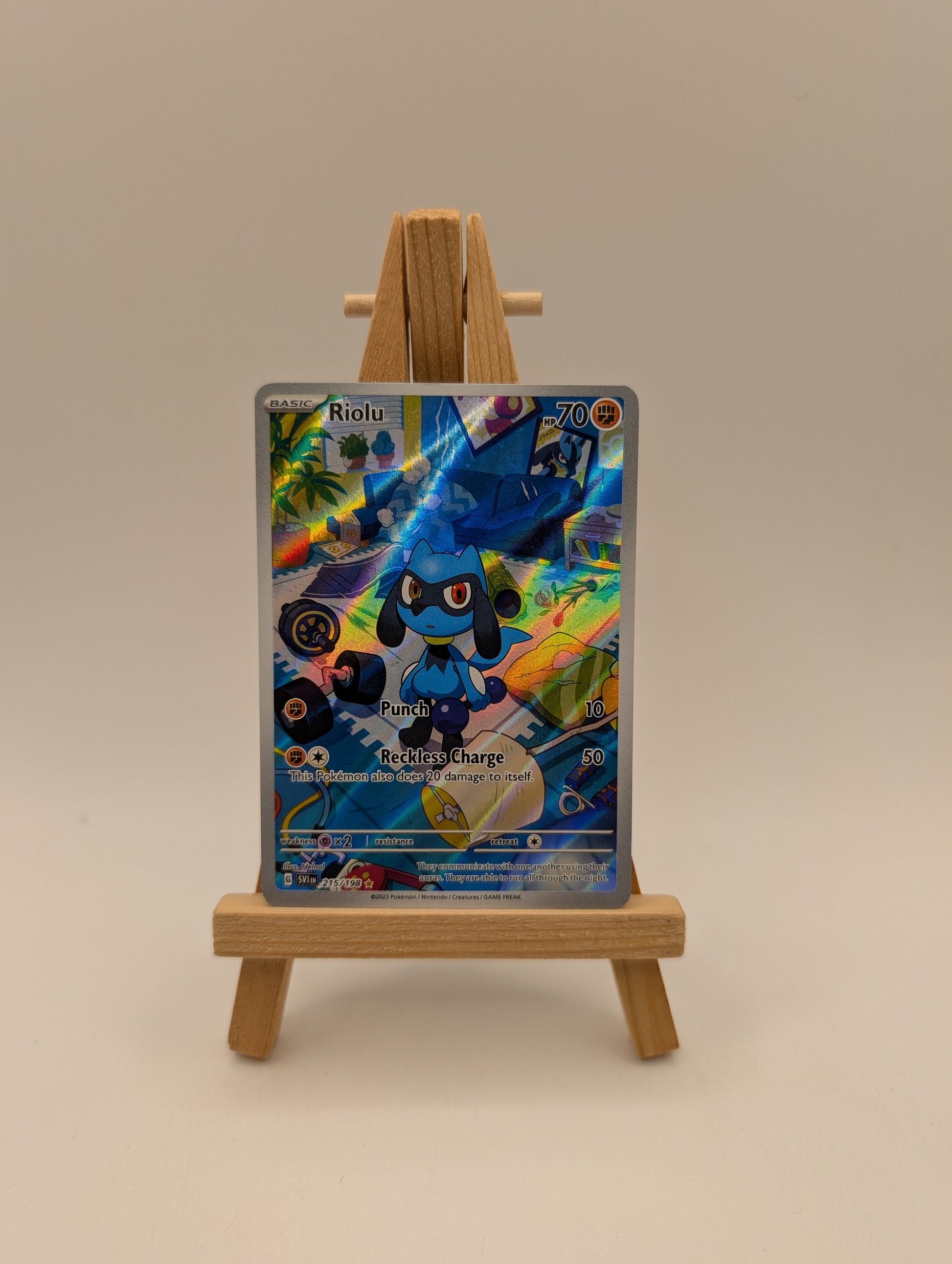 Riolu 215/198 Scarlet & Violet Base - Illustration Rare Pokemon Trading Card FRENLY BRICKS - Open 7 Days