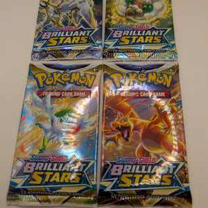 4 x Brilliant Stars Pokemon SWSH10 Sealed Booster Pack Art Set FRENLY BRICKS - Open 7 Days