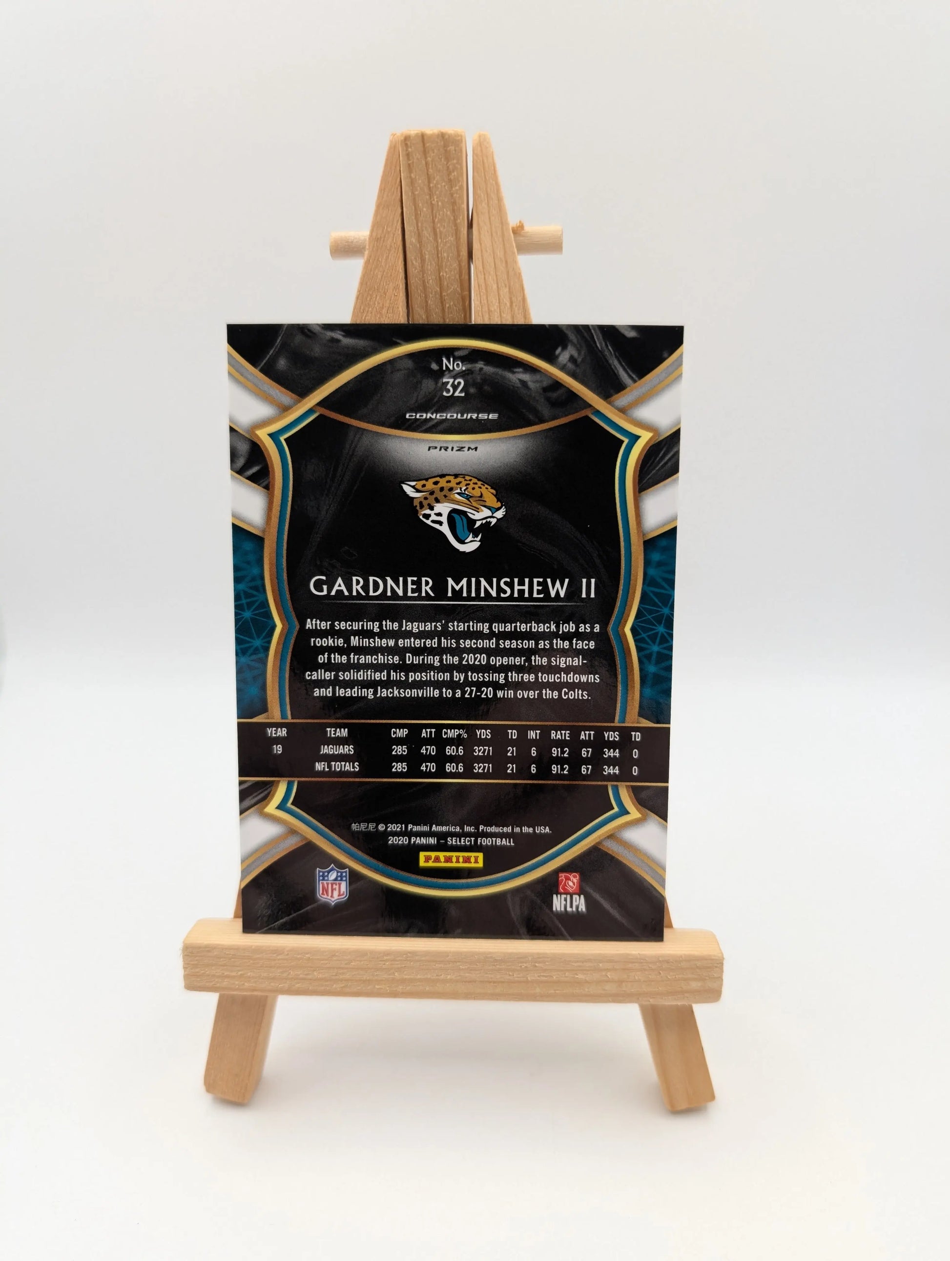 Gardner Minshew Panini 2021 Select Zebra Concourse NFL FRENLY BRICKS - Open 7 Days