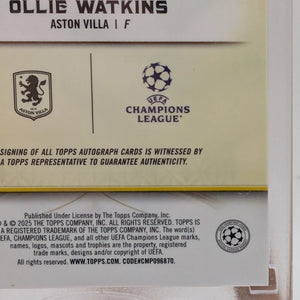 2025 Topps Reverence UCC UEFA ASTON VILLA OLLIE WATKINS Sealed Auto /75 FRENLY BRICKS - Open 7 Days