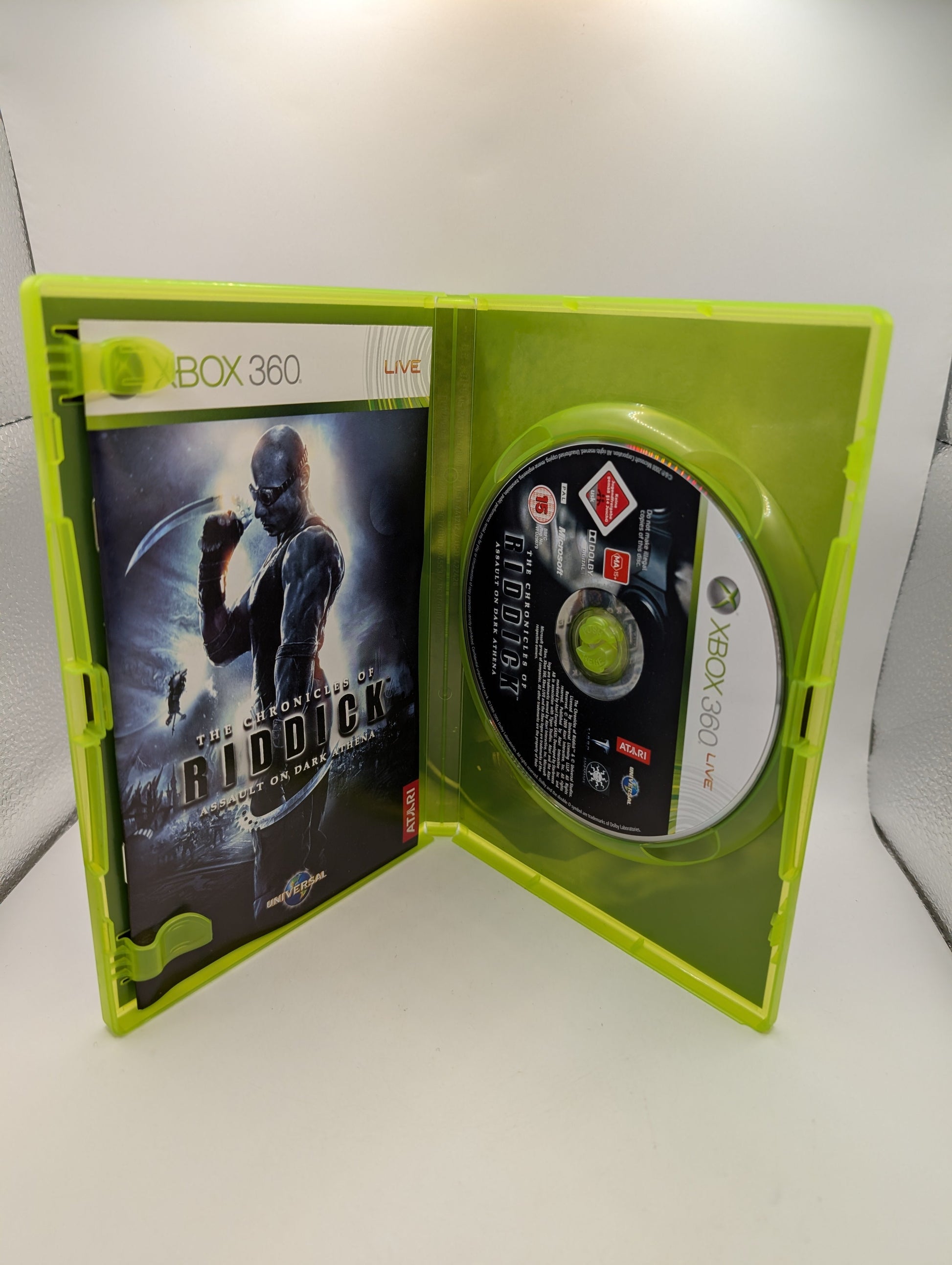 The Chronicles Of Riddick Assault On Dark Athena Xbox 360 PAL Complete Manual FRENLY BRICKS - Open 7 Days