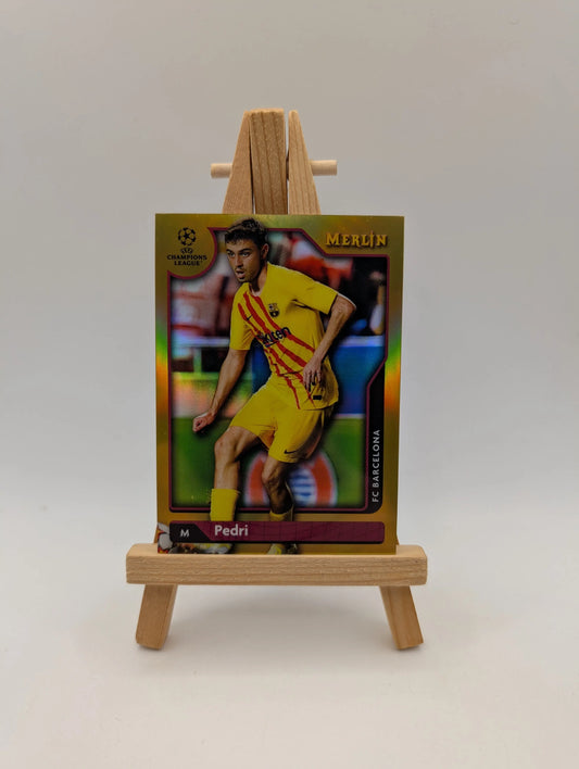 2021-22 Topps Merlin Collection Chrome UCL Gold Refractor /50 Pedri #75 FRENLY BRICKS - Open 7 Days
