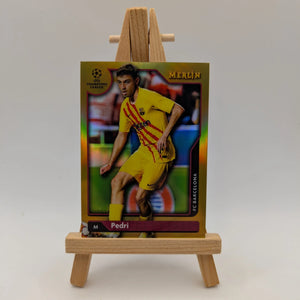 2021-22 Topps Merlin Collection Chrome UCL Gold Refractor /50 Pedri #75 FRENLY BRICKS - Open 7 Days