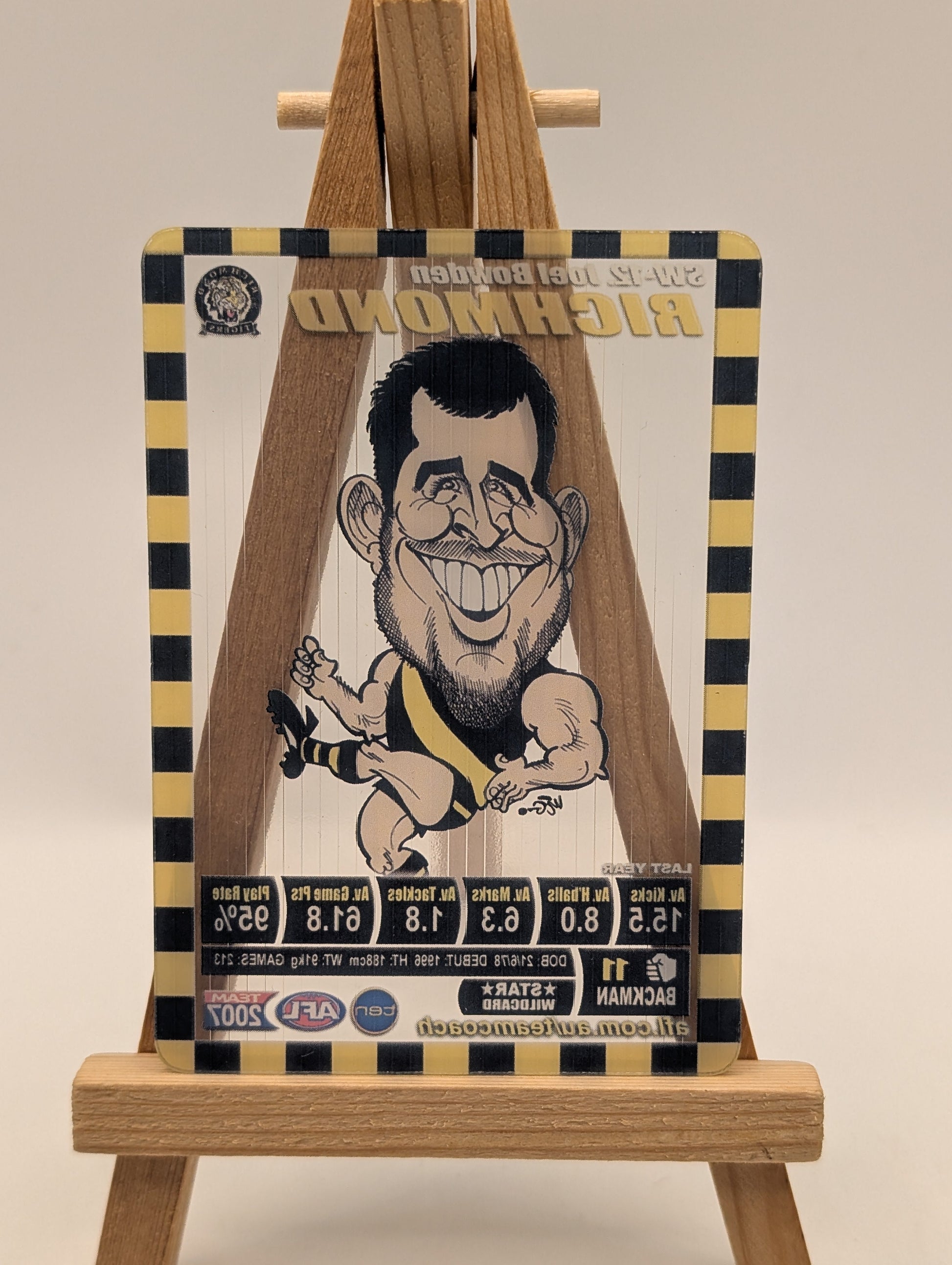 2007 AFL Teamcoach Trading Card Star Wild Card SW9 Joel Bowden-Richmond FRENLY BRICKS - Open 7 Days