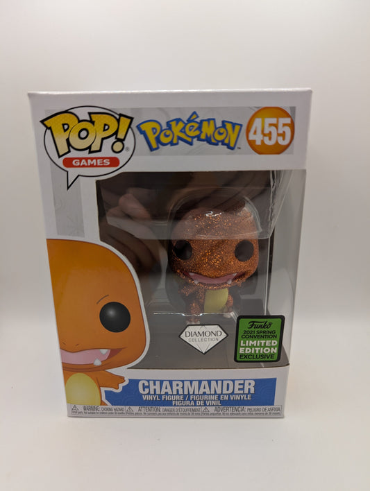 POKEMON CHARMANDER #455 DIAMOND 2021 CONVENTION EXCLUSIVE POP VINYL FRENLY BRICKS - Open 7 Days