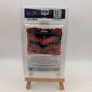 2023 Panini Impeccable Elegance Kofi Kingston EM-KKG /75 Auto Memorabilia PSA 8 FRENLY BRICKS - Open 7 Days