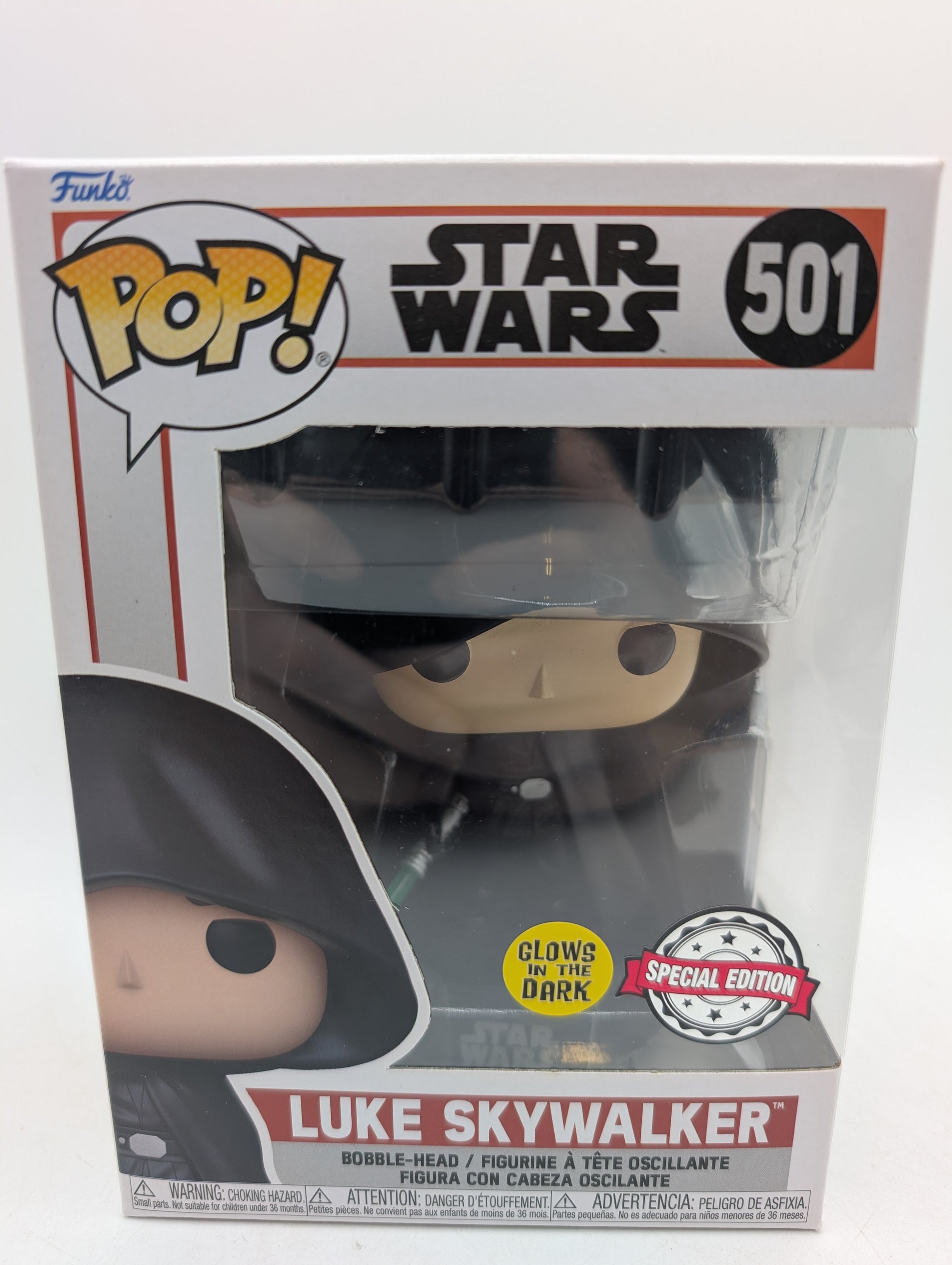 Funko Pop! Star Wars Luke Skywalker #501 Glow In The Dark GITD Special Edition image 1