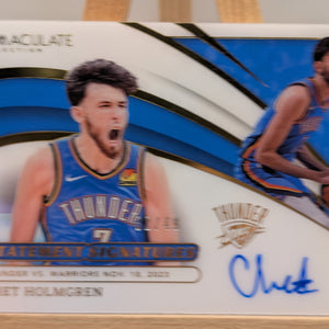 2023-24 Immaculate Collection Statement Signatures Chet Holmgren AUTO /49 FRENLY BRICKS - Open 7 Days