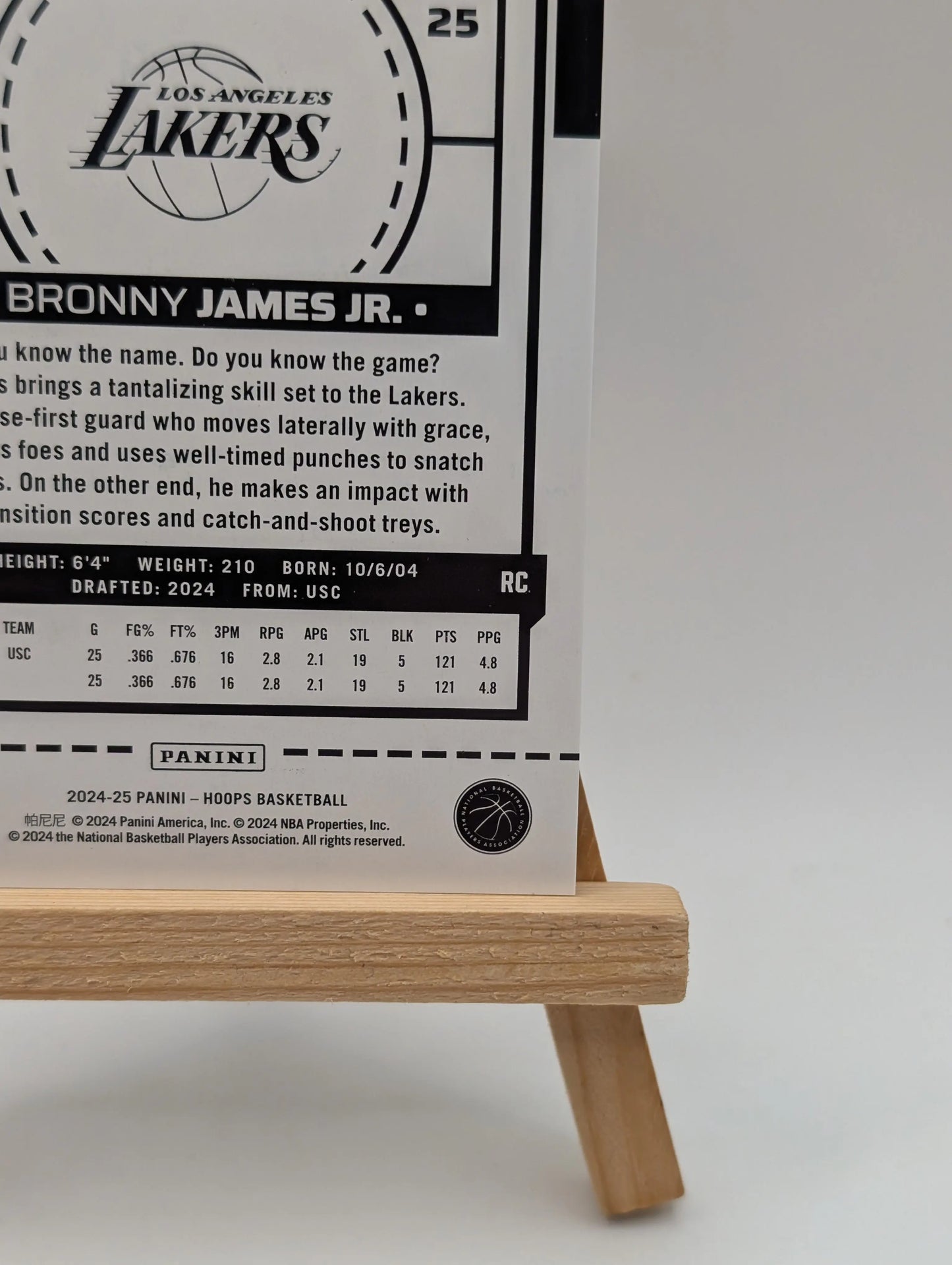 2024-25 BRONNY JAMES JR /99 PANINI HOOPS ROOKIE RC #280 FRENLY BRICKS - Open 7 Days