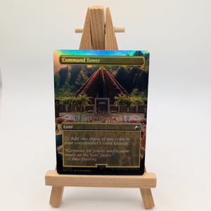 MTG Command Tower BORDERLESS FOIL Jurassic World Collection 0026 NM FRENLY BRICKS - Open 7 Days