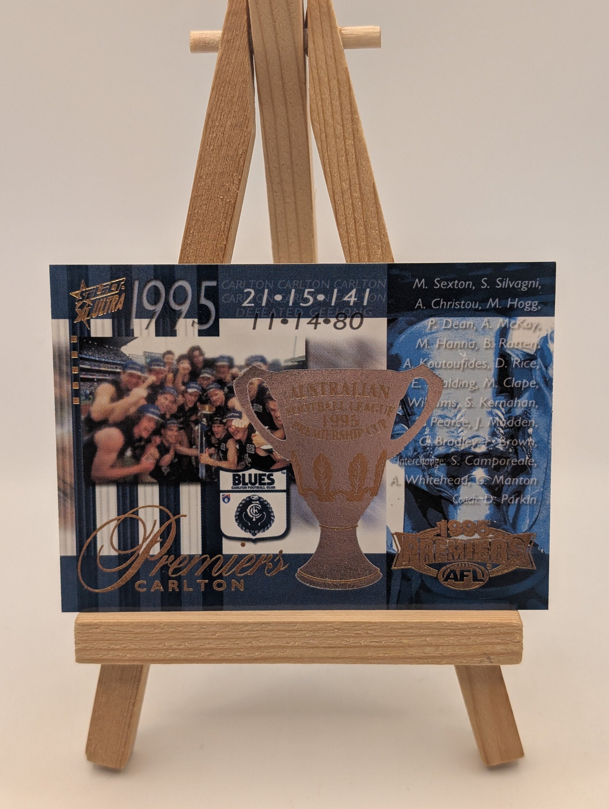 2003 Select AFL XL Ultra AFL/VFL Premiership Commemorative PC2 Carlton 1995 FRENLY BRICKS - Open 7 Days