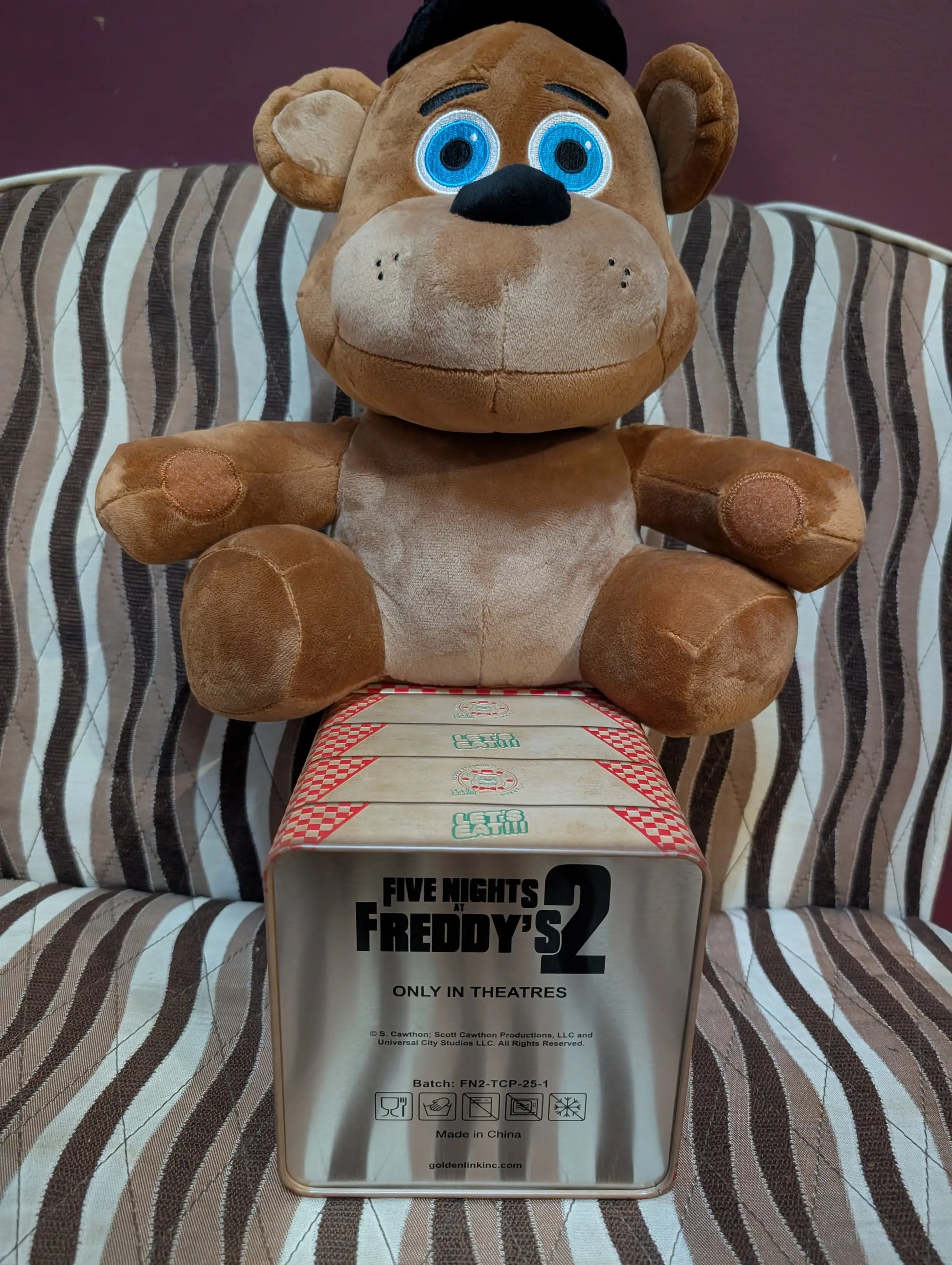 IN HAND FNAF Five Nights At Freddy’s 2 Plush Cinemark Popcorn Bucket FRENLY BRICKS - Open 7 Days
