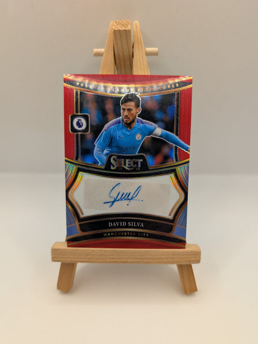 David Silva 2024-25 Panini Select Premier League Signatures Red Auto #S-DV -8u FRENLY BRICKS - Open 7 Days