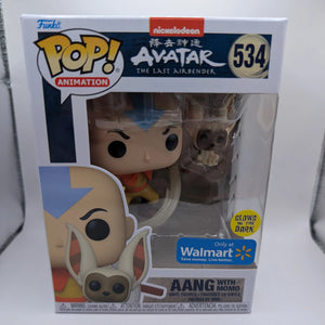 Funko POP! Aang Momo Glow in Dark Avatar Last Airbender Walmart Exclusive 534 FRENLY BRICKS - Open 7 Days