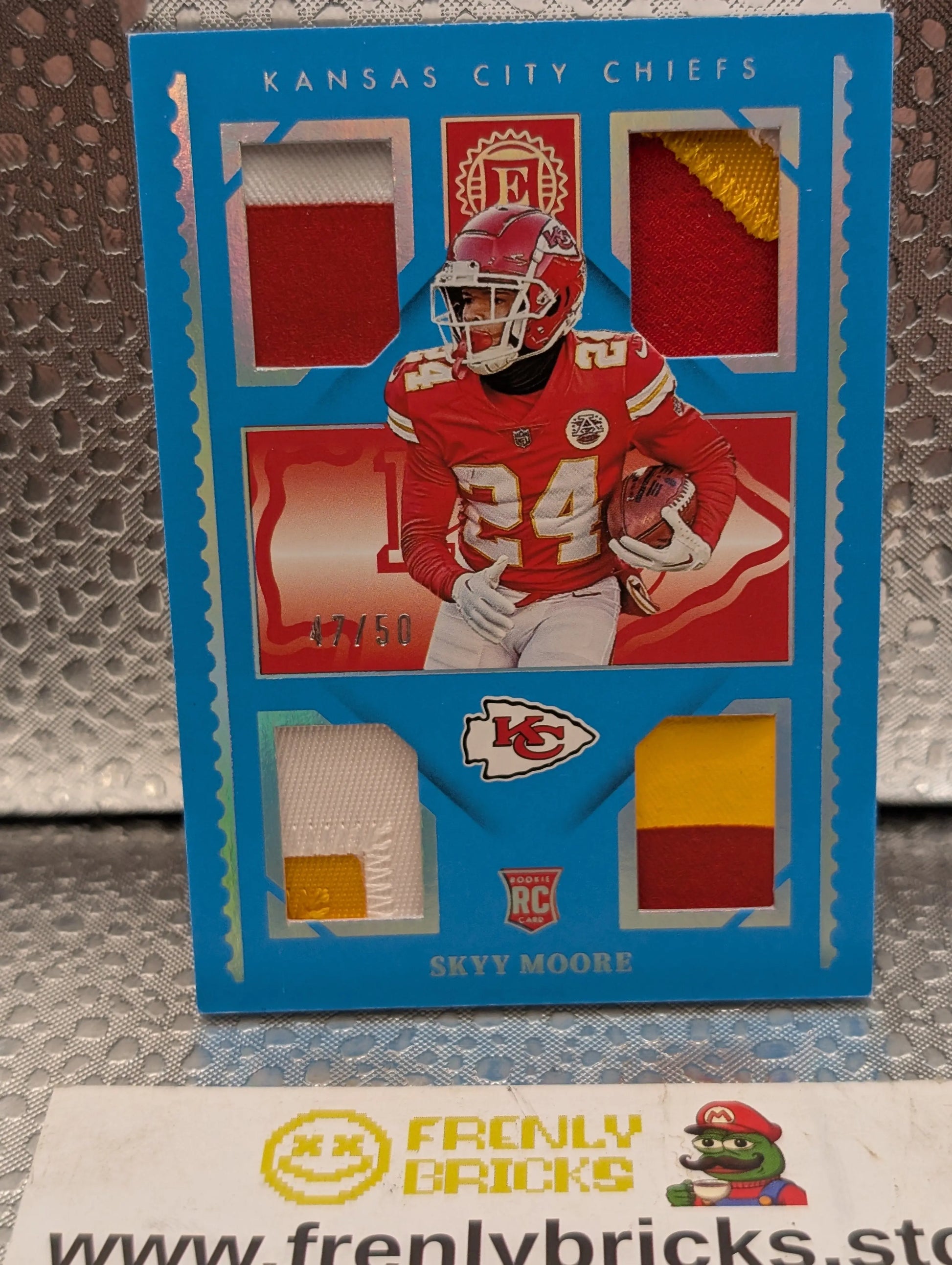 2022 ~ SKYY MOORE ~ Encased ~ RC/Quad Patch ~ /50 ~ #RQM-17 Blue FRENLY BRICKS - Open 7 Days
