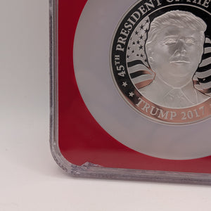 Equatorial Guinea 2017 Silver 1,000 Francos Donald Trump Inaugural Releases NGC Proof-70 UC (Red Frame Holder FRENLY BRICKS - Open 7 Days
