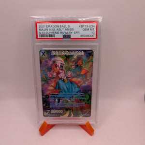 2021 DRAGON BALL S #BT13 - 034 MAJIN BUU, ASLT.AS/DS PSA 10 FRENLY BRICKS - Open 7 Days