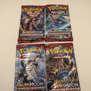 Crimson Invasion - Sealed 4 Booster Pack Art Set - Pokémon Sun & Moon TCG FRENLY BRICKS - Open 7 Days