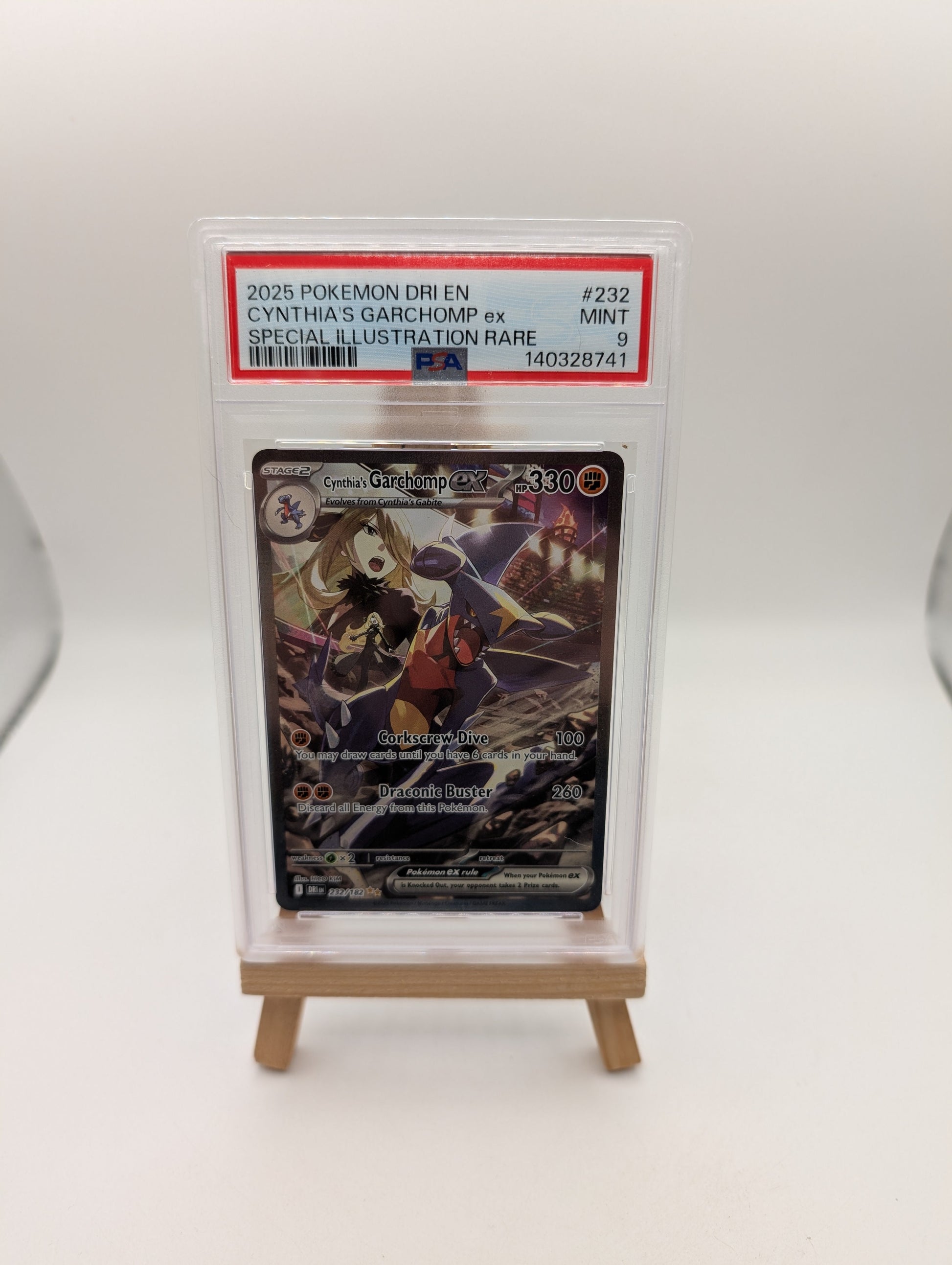 2025 Pokemon Destined Rivals Cynthia's Garchomp ex #232/182 PSA 9 FRENLY BRICKS - Open 7 Days