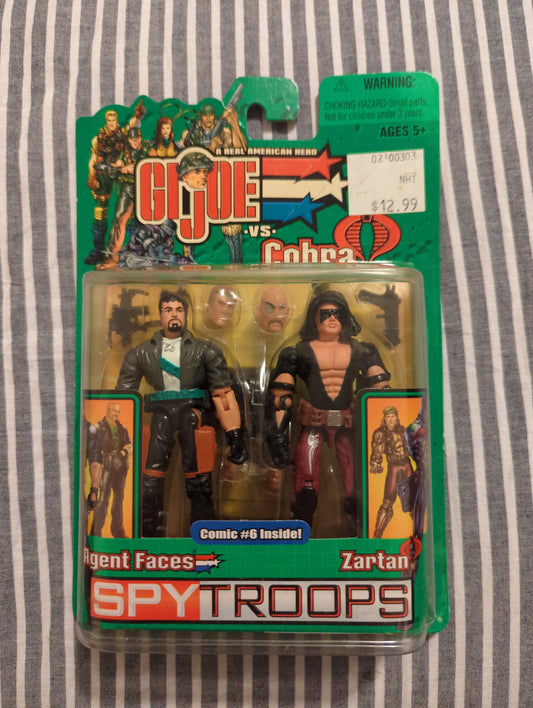 2003 GI Joe vs Cobra Spy Troops Agent Faces & Zartan Figures Sealed NIP Comic 6 FRENLY BRICKS - Open 7 Days