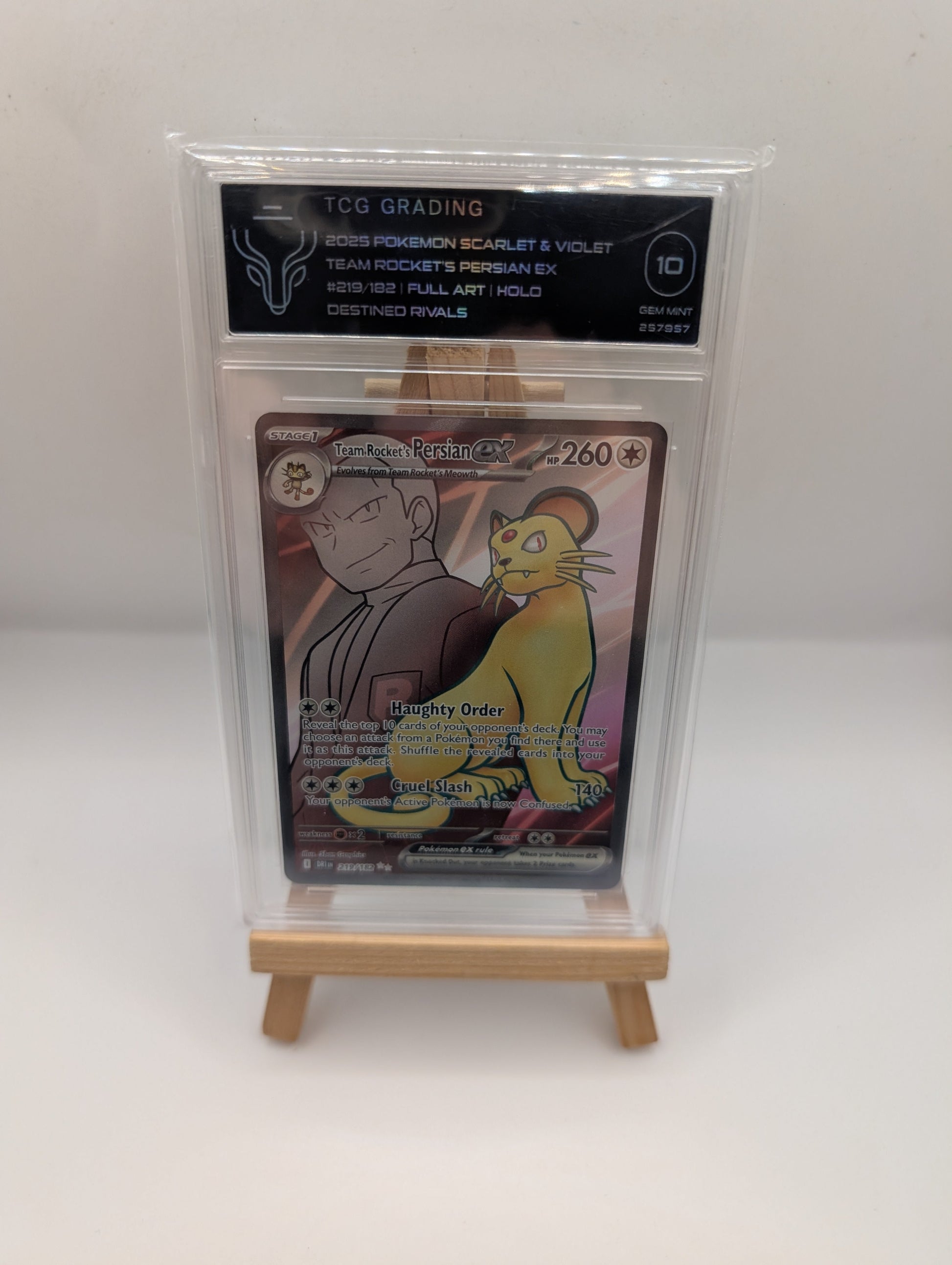 2025 Pokemon Destined Rivals DRI 219 Team Rocket's Persian ex Ultra Rare TCG 10 FRENLY BRICKS - Open 7 Days
