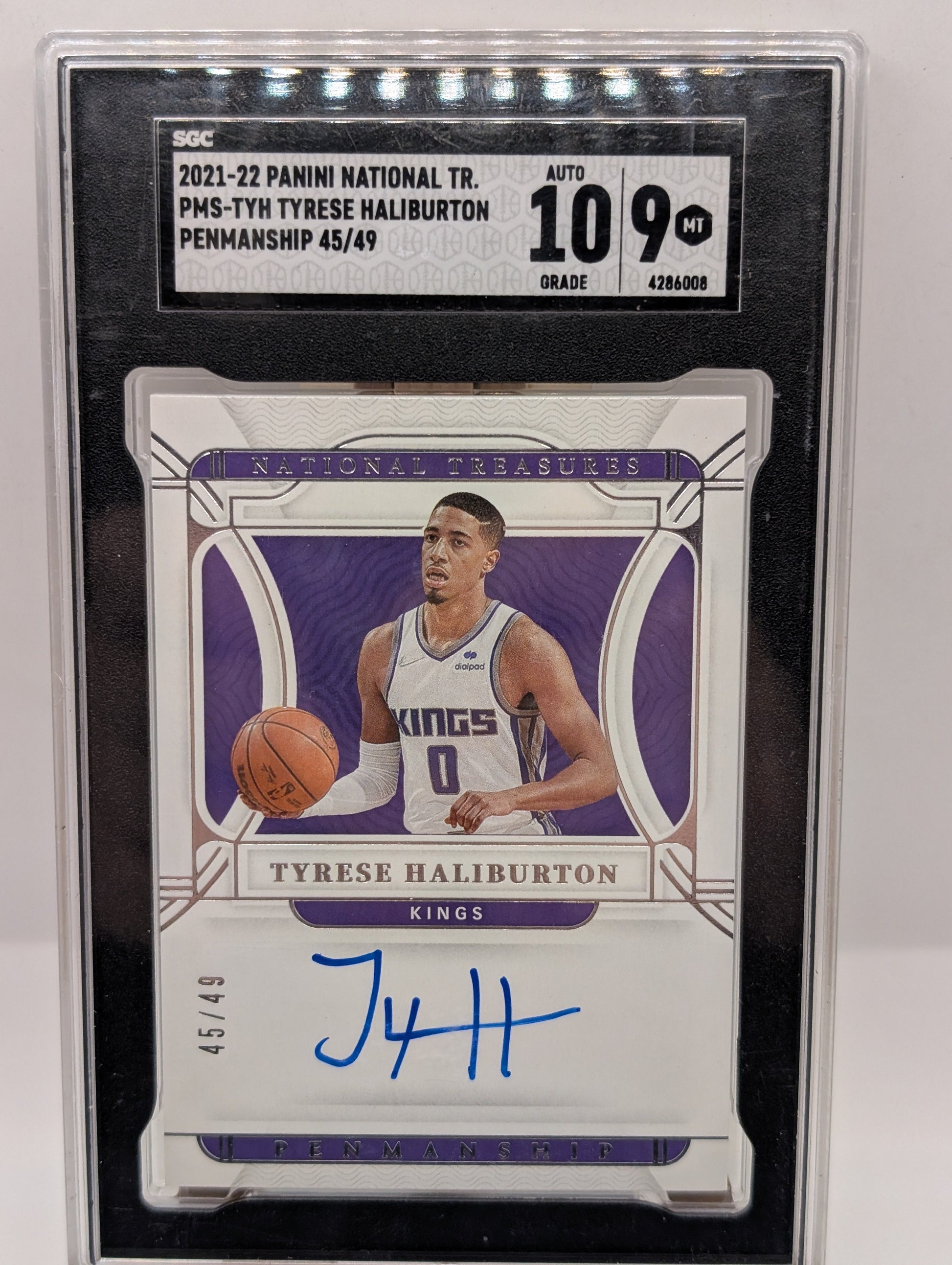 TYRESE HALIBURTON 2021-22 National Treasures Penmanship Auto /49 SGC 9 FRENLY BRICKS - Open 7 Days