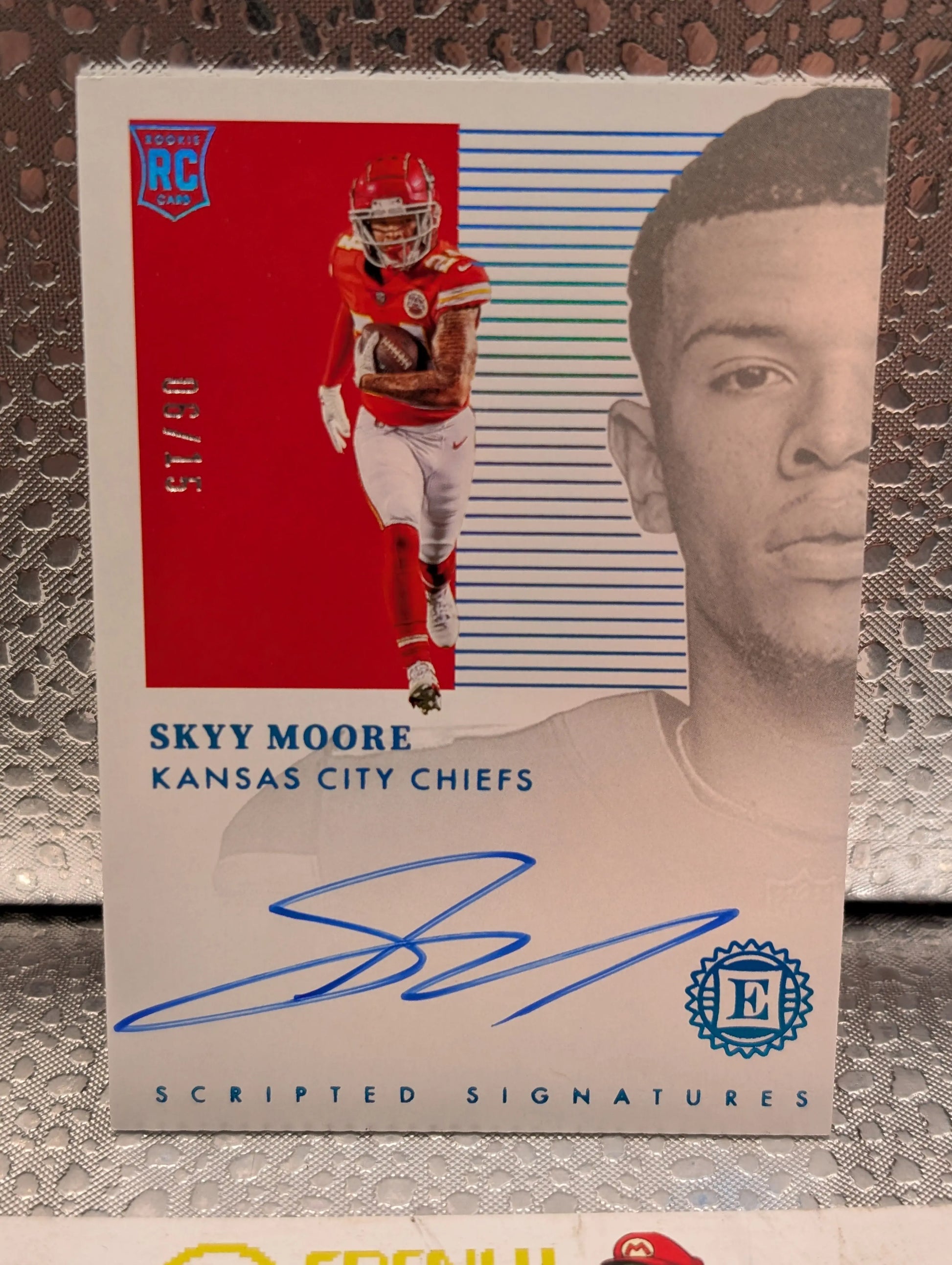 2022 Panini Encased Scripted Signatures Sapphire /15 Skyy Moore Rookie Auto RC FRENLY BRICKS - Open 7 Days