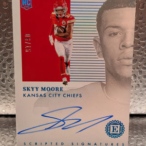 2022 Panini Encased Scripted Signatures Sapphire /15 Skyy Moore Rookie Auto RC FRENLY BRICKS - Open 7 Days