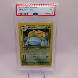 1999 Pokemon Game Base Set Unlimited Venusaur Holo Rare 15/102 #15 PSA 9 MINT FRENLY BRICKS - Open 7 Days