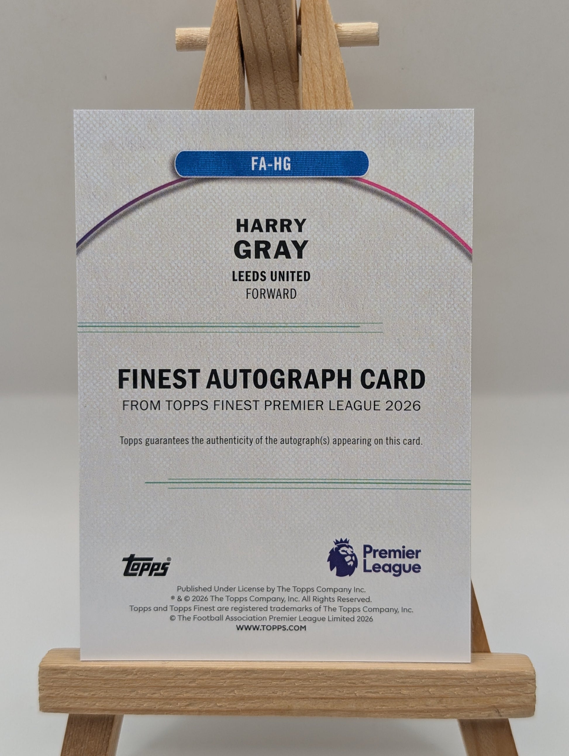 Harry Gray  2025-26 Topps Finest Premier  League RC Auto Gold /25 FRENLY BRICKS - Open 7 Days