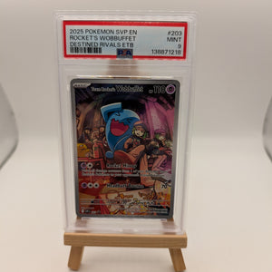 2025 POKEMON SVP EN-SV BLACK STAR PROMO #203 TEAM ROCKET'S WOBBUFFET PSA 9 FRENLY BRICKS - Open 7 Days