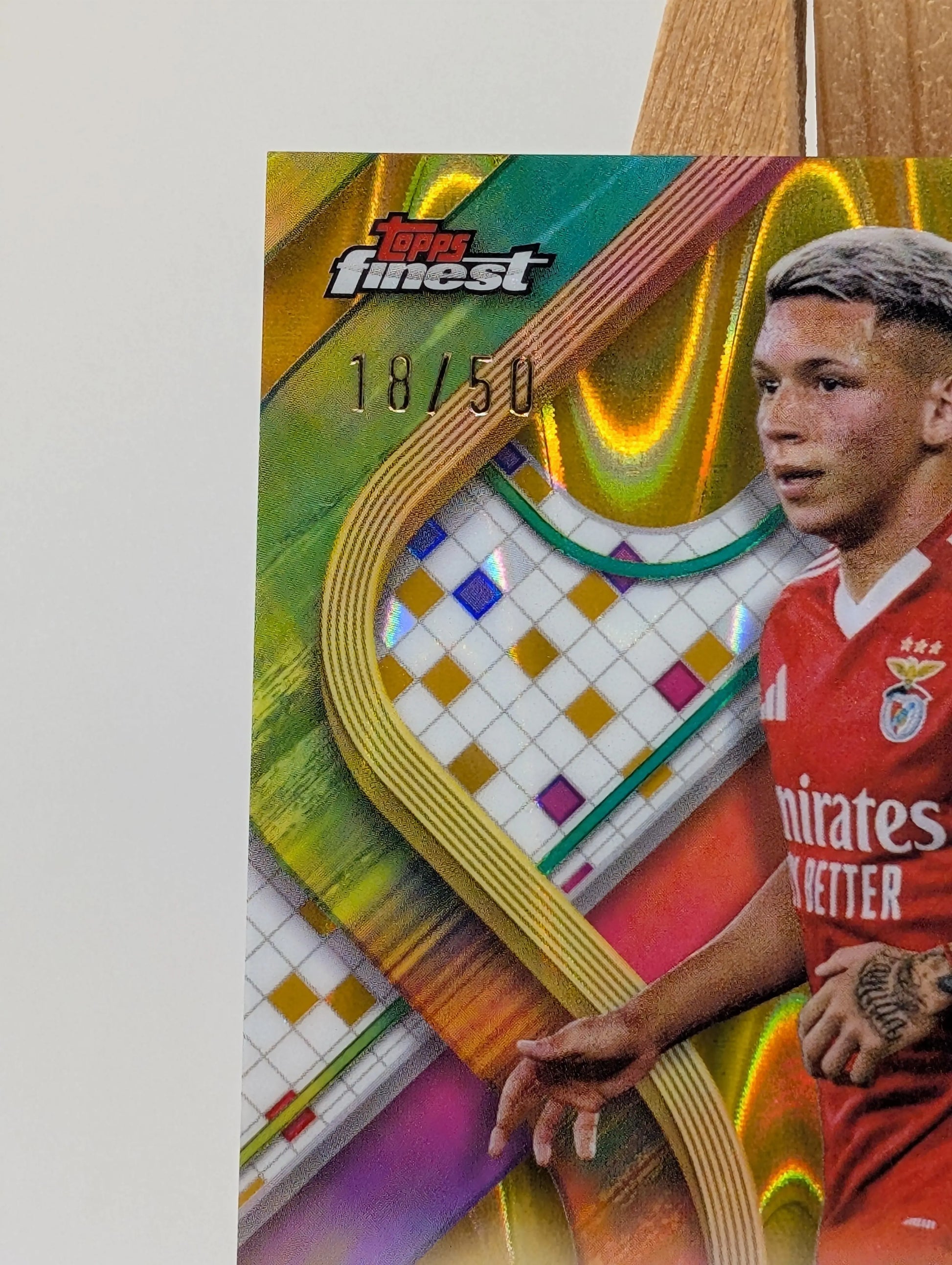 /50 Gianluca Prestianni 2024/25 Topps Finest UEFA Soccer RC Gold Ref. Auto FRENLY BRICKS - Open 7 Days
