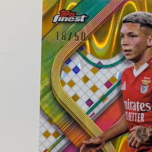 /50 Gianluca Prestianni 2024/25 Topps Finest UEFA Soccer RC Gold Ref. Auto FRENLY BRICKS - Open 7 Days