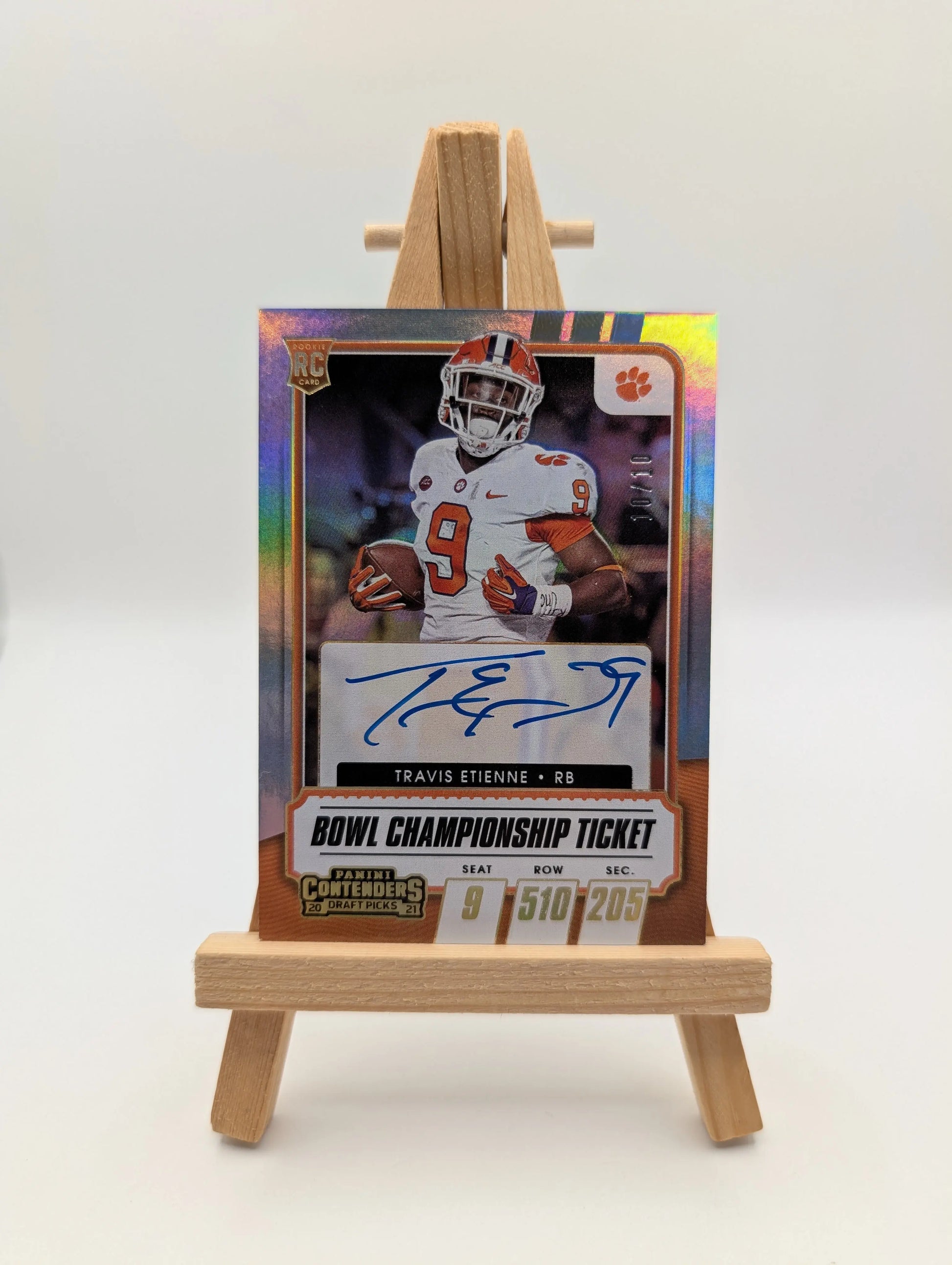 2021 Panini Contenders TRAVIS ETIENNE RC  Auto 10/10 On card Rookie College FRENLY BRICKS - Open 7 Days